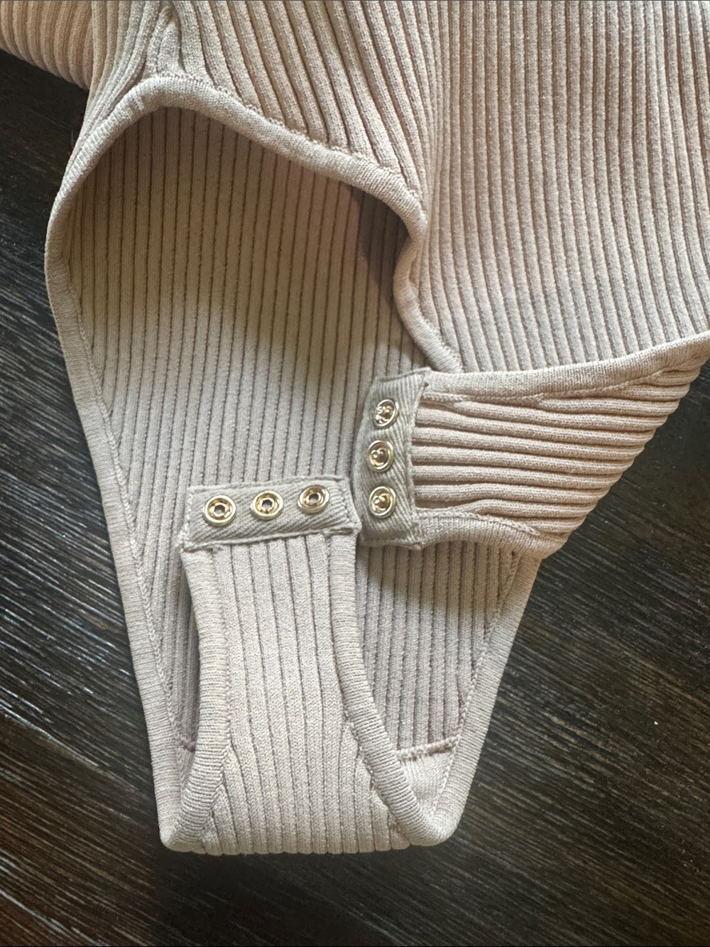 NWOT $220 Sandro Beige Ribbed Bodysuit size 0 - Picture 11 of 15